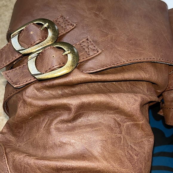 Brown, calf-high, size 7M heeled boots - Picture 5 of 13